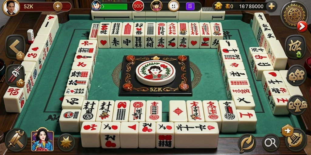 Screenshot gameplay 5ZK menunjukkan keseruan bermain Mahjong.