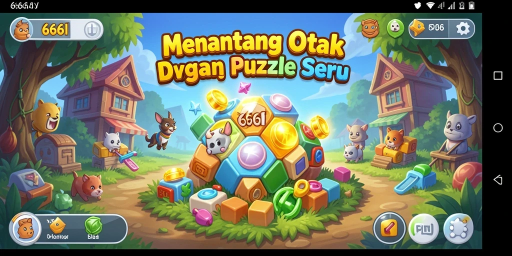 Tampilan menarik dari gameplay puzzle di 666I.