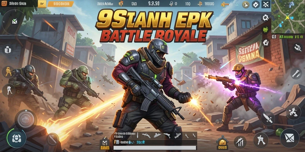Tampilan gameplay seru di 99SL saat bertarung di arena Battle Royale.