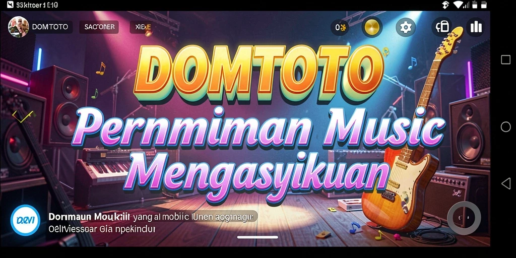 Tampilan gameplay DOMTOTO yang seru dan interaktif dengan musik.