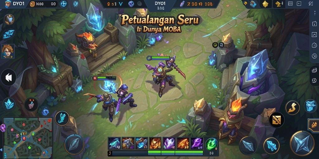 Tampilan gameplay seru DYO1 dalam pertarungan tim.