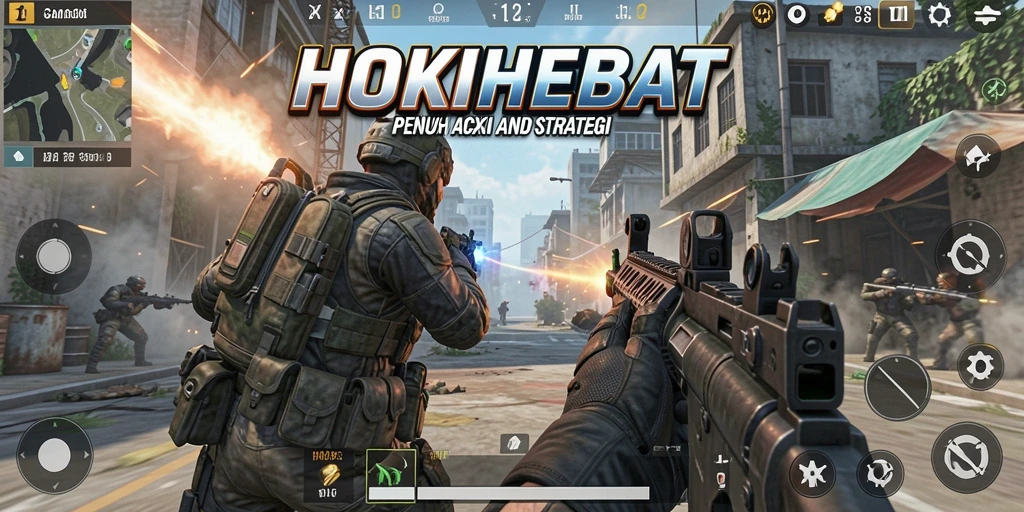 Tampilan gameplay HOKIHEBAT saat pertempuran intensitas tinggi.