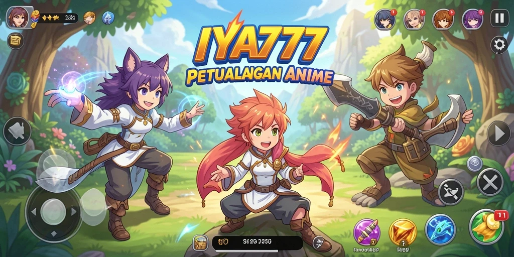 Tampilan gameplay menarik dari IYA777 dengan karakter Anime yang menawan.