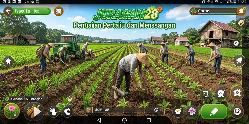 Tampilan gameplay JURAGAN28 yang menampilkan aktivitas bertani yang menarik.