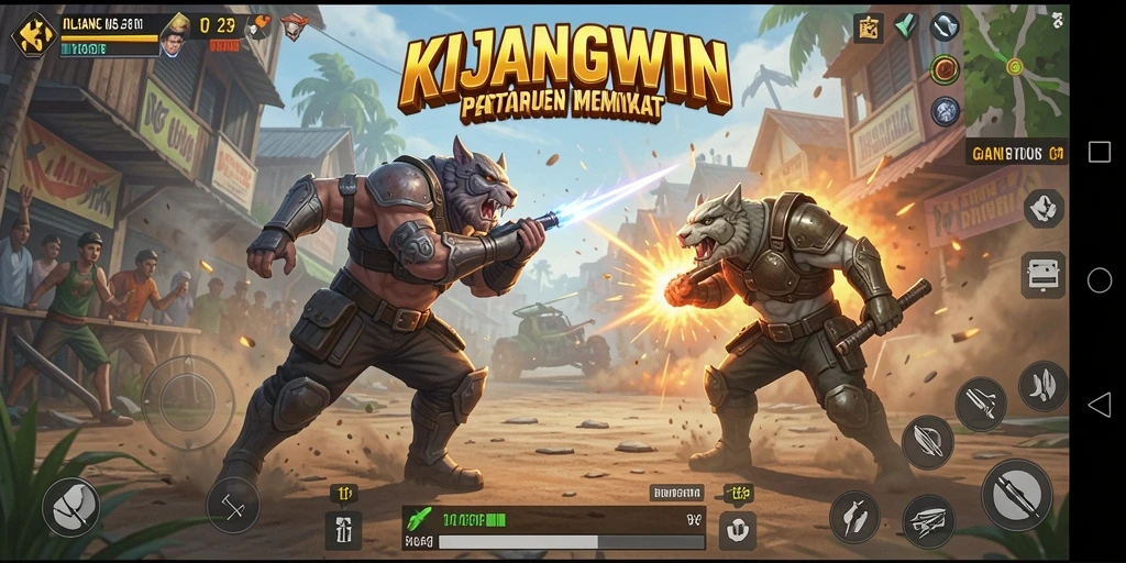 Gameplay seru KIJANGWIN yang penuh aksi dalam Battle Royale.