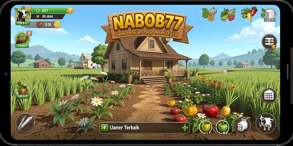 Screenshot utama NABOB77 menampilkan aktivitas bertani yang menarik.