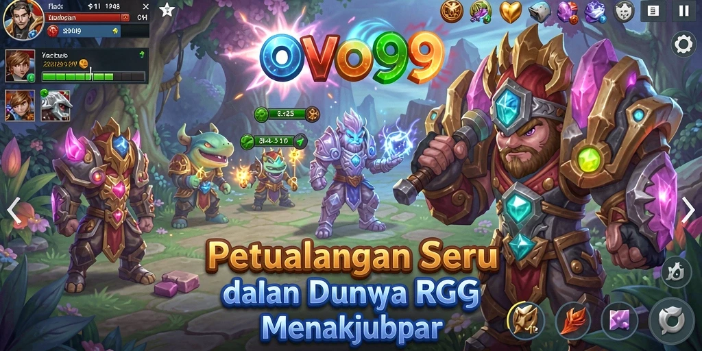 Tangkapan layar OVO99 menampilkan aksi pertempuran RPG yang mendebarkan.