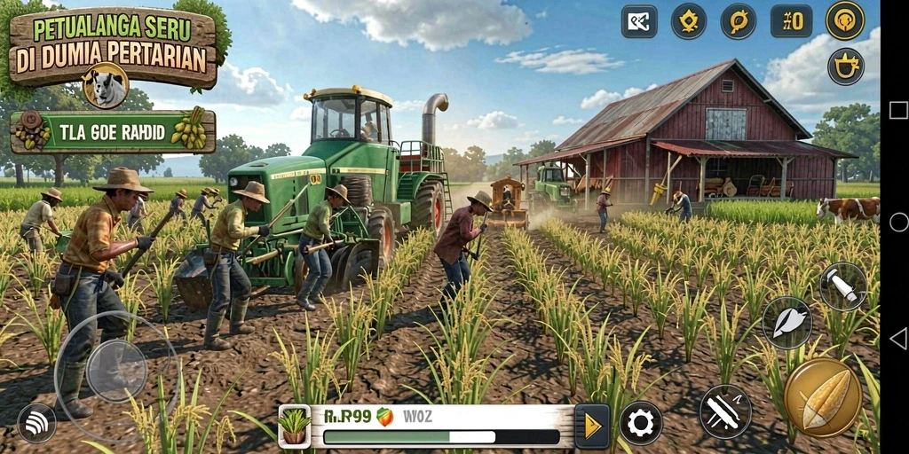 Tampilan gameplay RP99 yang penuh warna dan menarik.