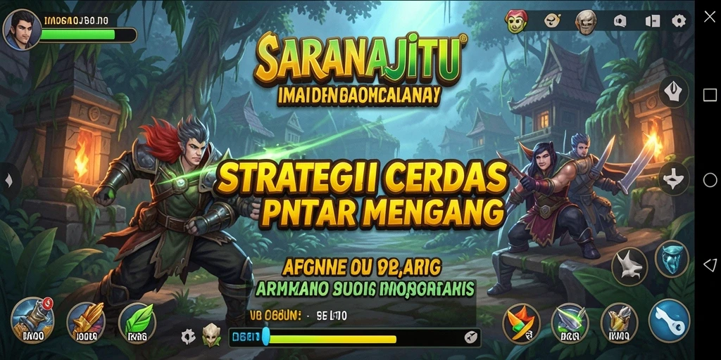 Tampilan menarik dari gameplay SARANAJITU yang menunjukkan taktik bertempur.