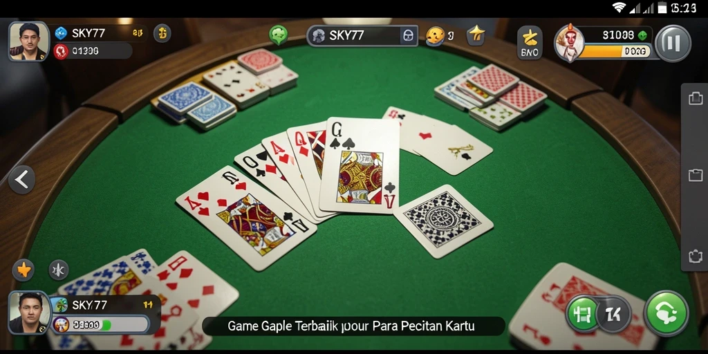 Tampilan menarik dari gameplay Gaple di SKY77.