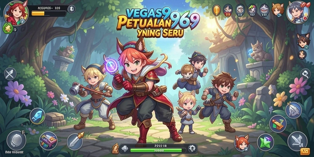 Tampilan gameplay yang memukau dari VEGAS969 dengan karakter anime.