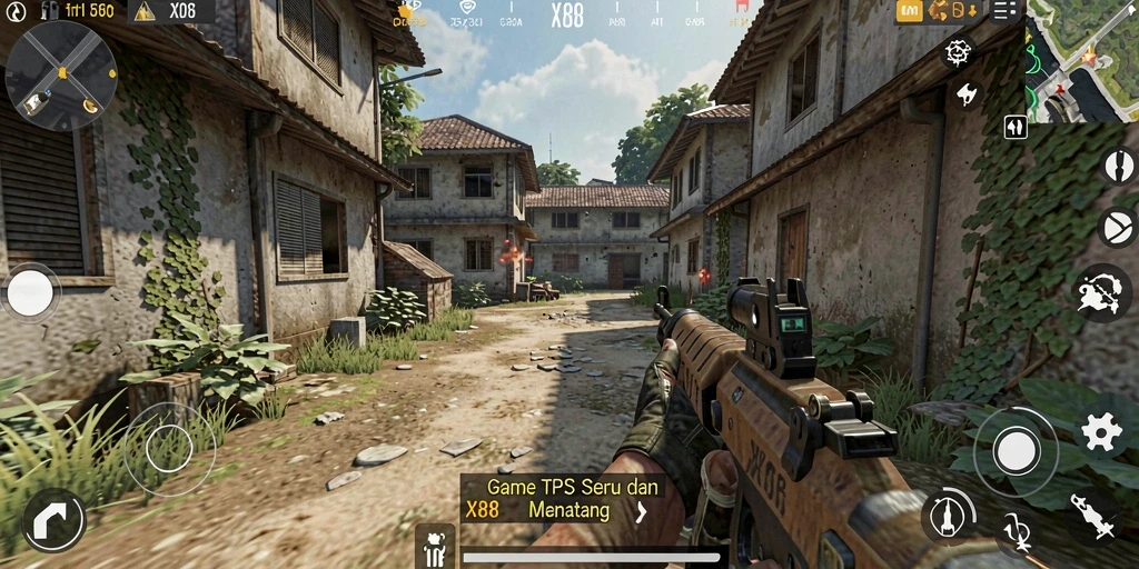Tampilan gameplay mendebarkan X88 dalam pertempuran TPS.